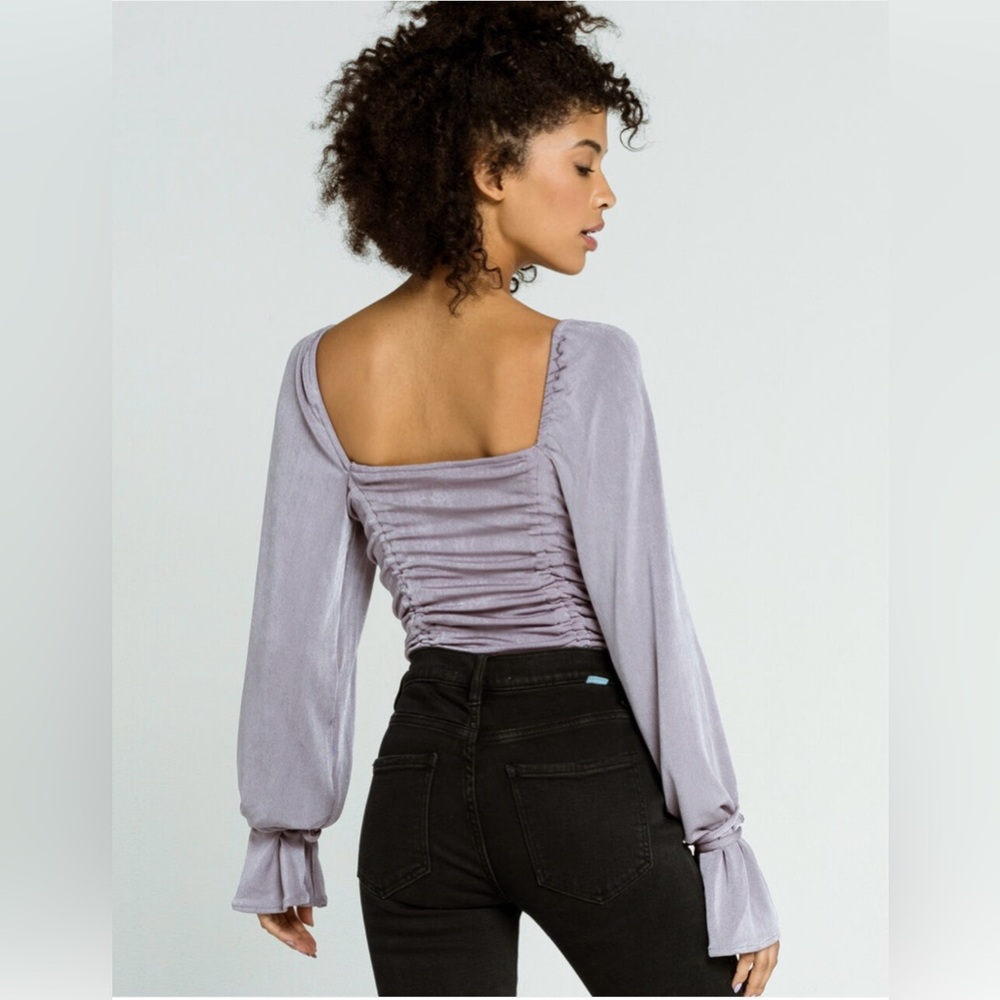 Free People Meant to Be Ruched Lavender Bodysuit | Size XS - Picture 2 of 12